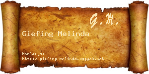 Giefing Melinda névjegykártya